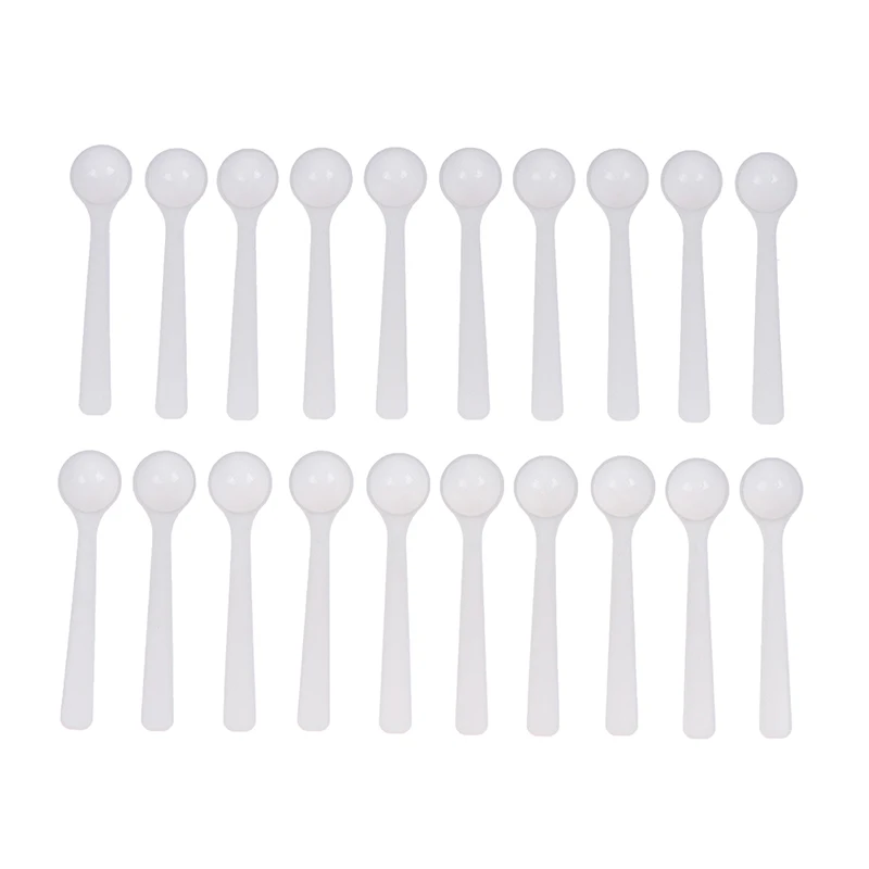 식품 등급 PP 소재로 만든 식품 우유 의약품 측정 스푼, 무독성 플라스틱 스푼, 20 개, 1g, 1 그램