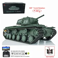 Henglong 1/16 Plastic Ver Scale 7.0 TK-70 Steel Gearbox FPV KV-1 360° Rotating RTR RC Tank Model 3878 Green Toy Car TH17463 1
