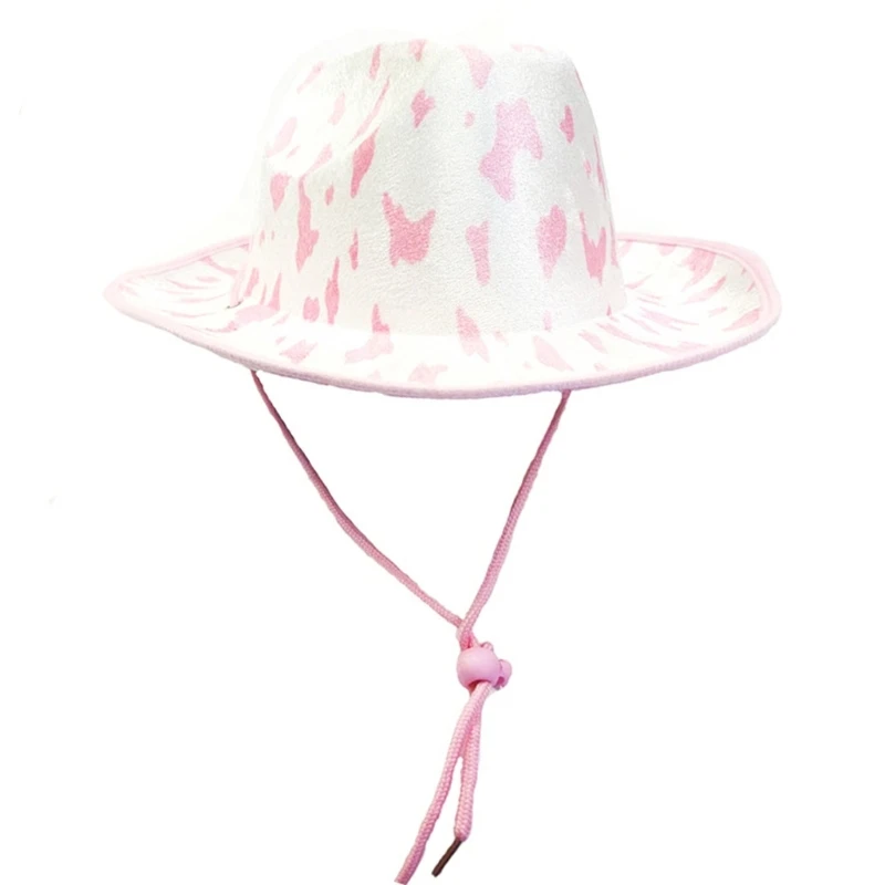 Pink Cow Print Cowgirl Hat Women Bachelorette Party Hats For Bridal Party Pink Cow Print Cowboy Hat Prop