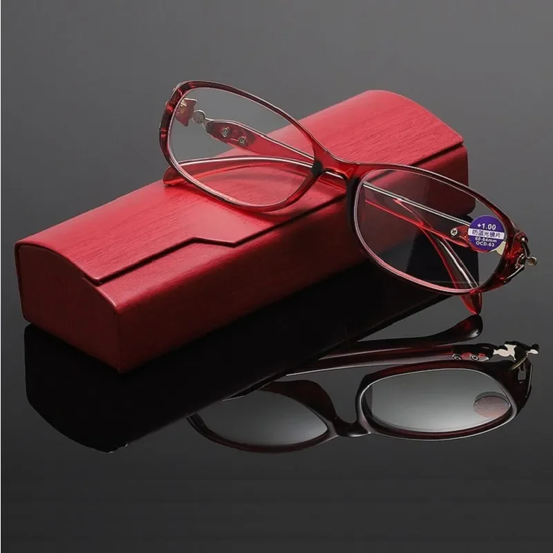 Women Fox Anti-Blue Reading Glasses Ladies Fashion Presbyopic Prescription Eyewear +1.0~+4.0