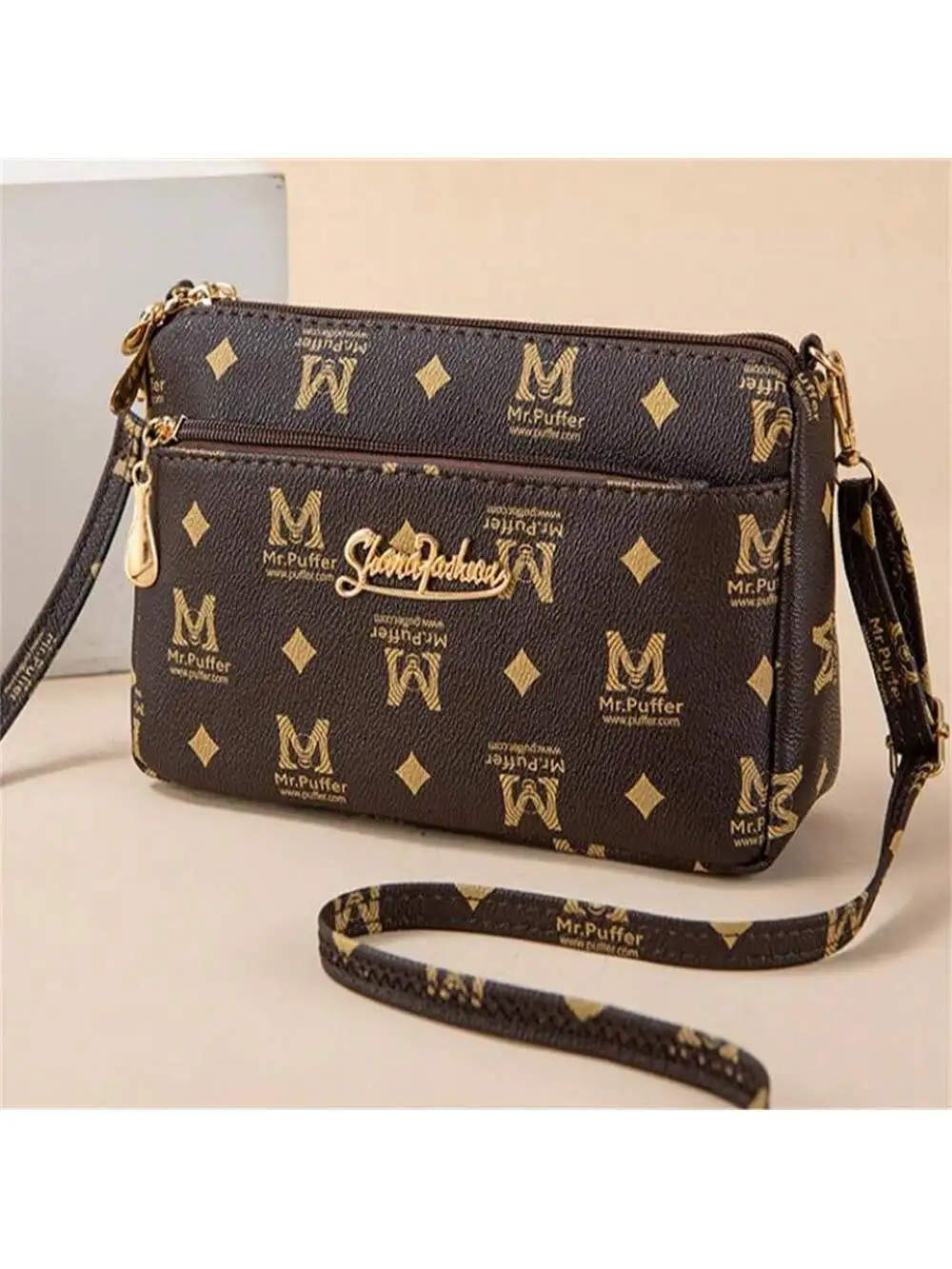 Women's Crossbody Bag Fashion Retro Shoulder Bag Old Pattern Women's Bag