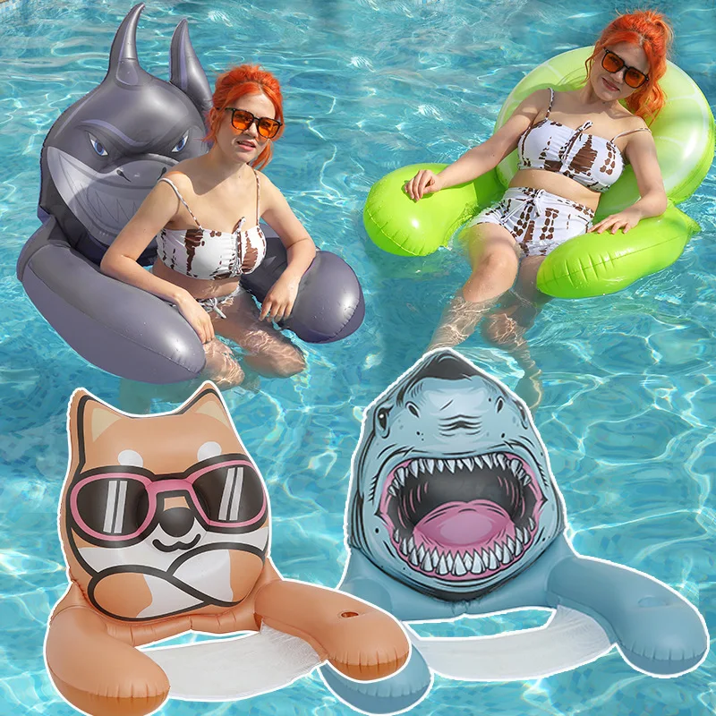 Inflatable floating ring Foldable Floating Float Water amusement Swimming pool hammock tube swimming mattress Pool accessories