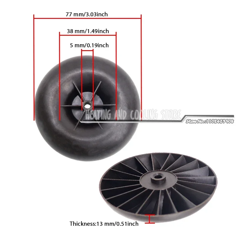 77mm Motor Wind Wheel Fan Inner Wheel for Webasto Air Top 2000St Parking Heater Fan Motor Accessories