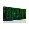 1pc Matrix Binary Code XXL RGB Gaming Mouse Pads HD Black Gamer Accessories Large LED 5