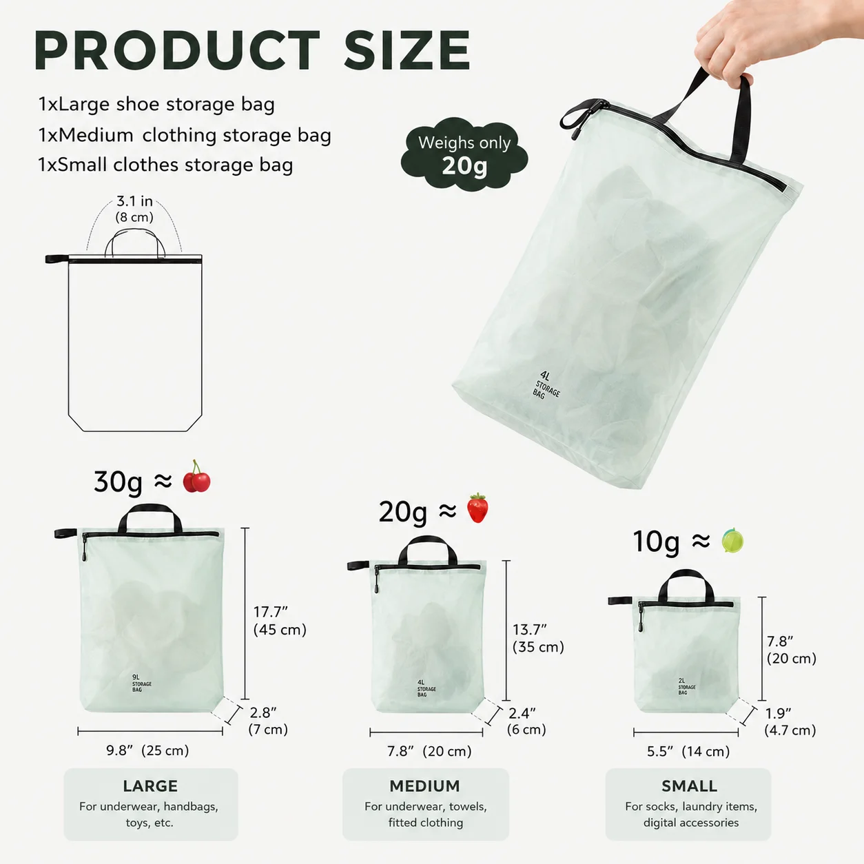 Waterproof Zipper Pouch with Handle for Clothing and Accessories – Portable Travel and Sports Organizer