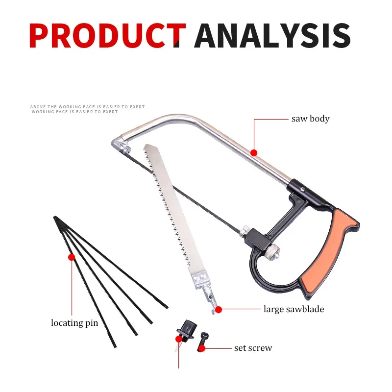 Mini Magic Saw 7Pcs Set, Multifunctional Handmade Drama, Aluminum Hacksaw, Outdoor Portable Woodworking Saw, Bow Set
