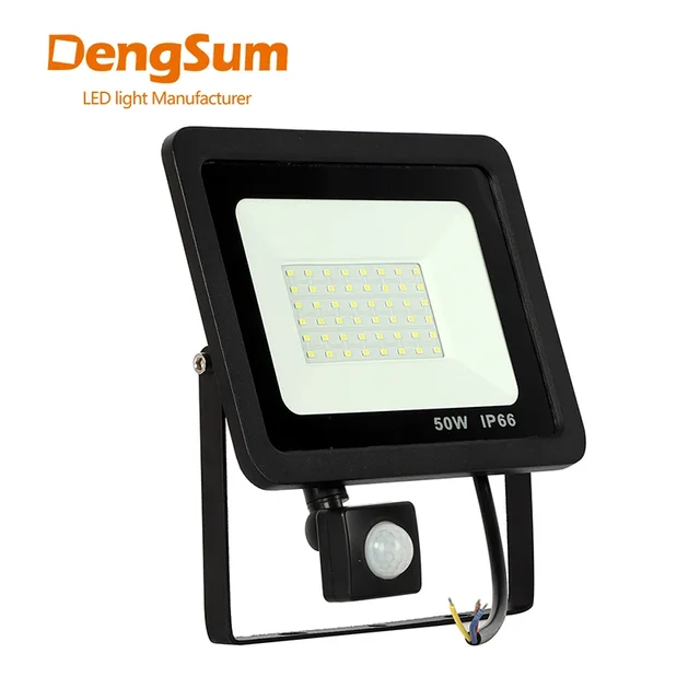 10W 20W 30W 50W 100W Induction ไฟ LED น้ําท่วมปรับ PIR Sensor 110V 220V Floodlight Street Square แสงกลางแจ้ง 1