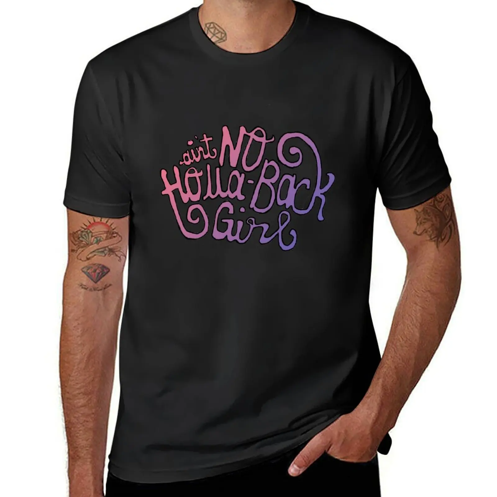 Holla Back T-Shirt cute clothes graphics funnys Men's clothing