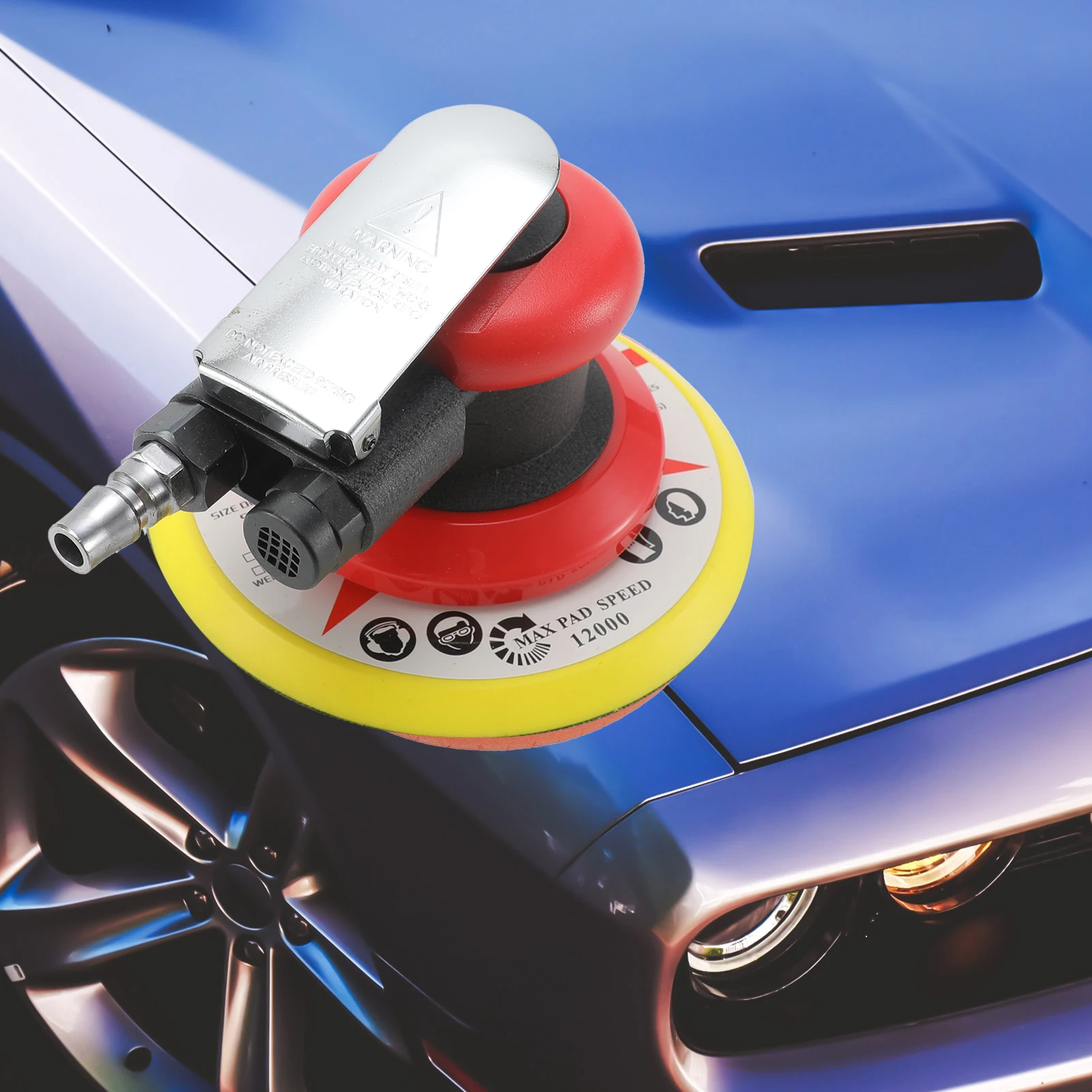Pneumatic Orbital Sander Air Grinder 5" 6" Vacuum Eccentric Polishing/Grinding Machine Sanding Waxing Tools for Car Wall Metal 6