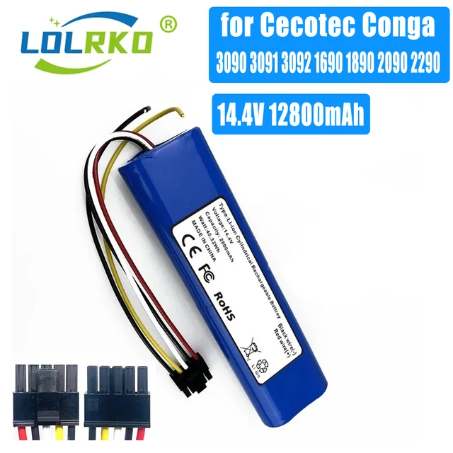 For CECOTEC CONGA 3090 3091 3092 1690 1890 2090 Robot Vacuum Cleaner Battery  Pack Replacement Accessories 14.4 Volts 12800mAh - AliExpress