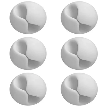 Organizzatore di cavi 6 pezzi Clip per cavi Organizzatore ordinato da scrivania Avvolgicavo Cavo di filo Cavo di ricarica USB Supporto per cavo Organizzatore Chiusura fissa