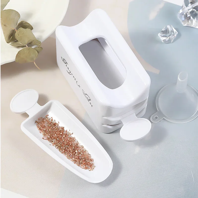 Nail Tool Double Layer French Recycling Powder Box Dipping Powder Collection Container Manicure Glitter Storage Tools nail art tools nail manicure tools nail manicure accessories