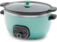 6QT Programmable Slow Cooker, Removable Nonstick Pot, Keep Warm & Digital Timer, Dishwasher Safe Glass Lid & Crock, Slow Cookers 1