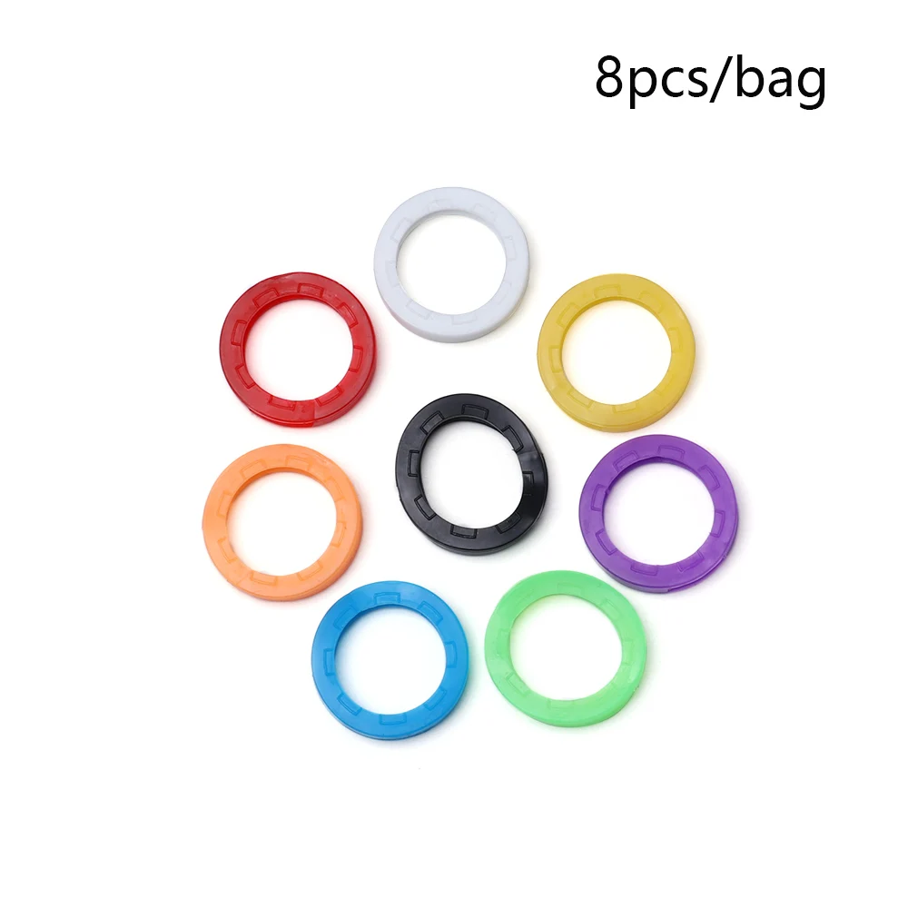 Key Cap Covers Topper Key Holder Silicone Elastic Keyring Rings Hollow Case Fashion Bag Organizer 8Pcs/Set