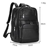 Business Men Real Cow Leather Big Rucksack 17 inch Laptop Backpack Travel Shoulder Bag Hidden USB Interface Bags Boys Schoolbag 2
