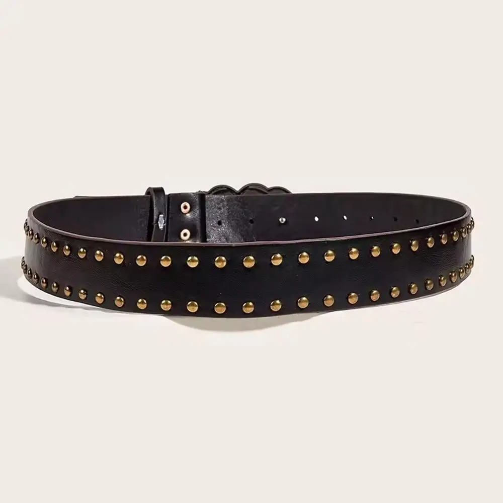 Gothic Punk Rivet PU Leather Belt for Men and Women