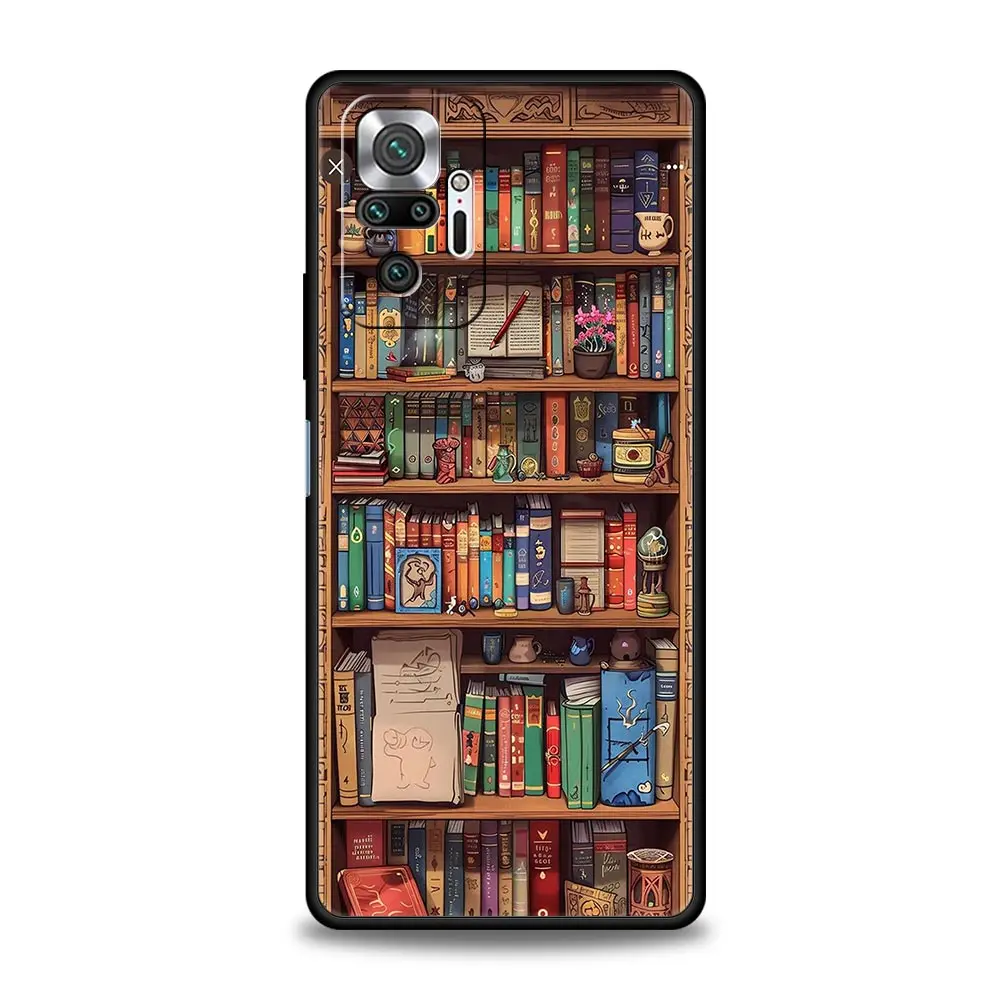 Read Books Illustration Black Phone Case