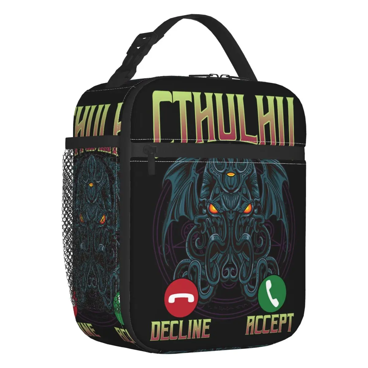 

The Call Of Cthulhu Insulated Lunch Bags for Camping Travel Dark Occult Mythical Monster Cooler Thermal Lunch Box Women Children