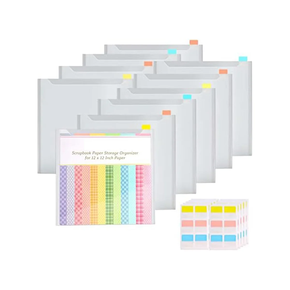 

Scrapbook Paper Storage Organizer with 60 Sticky Index Tabs