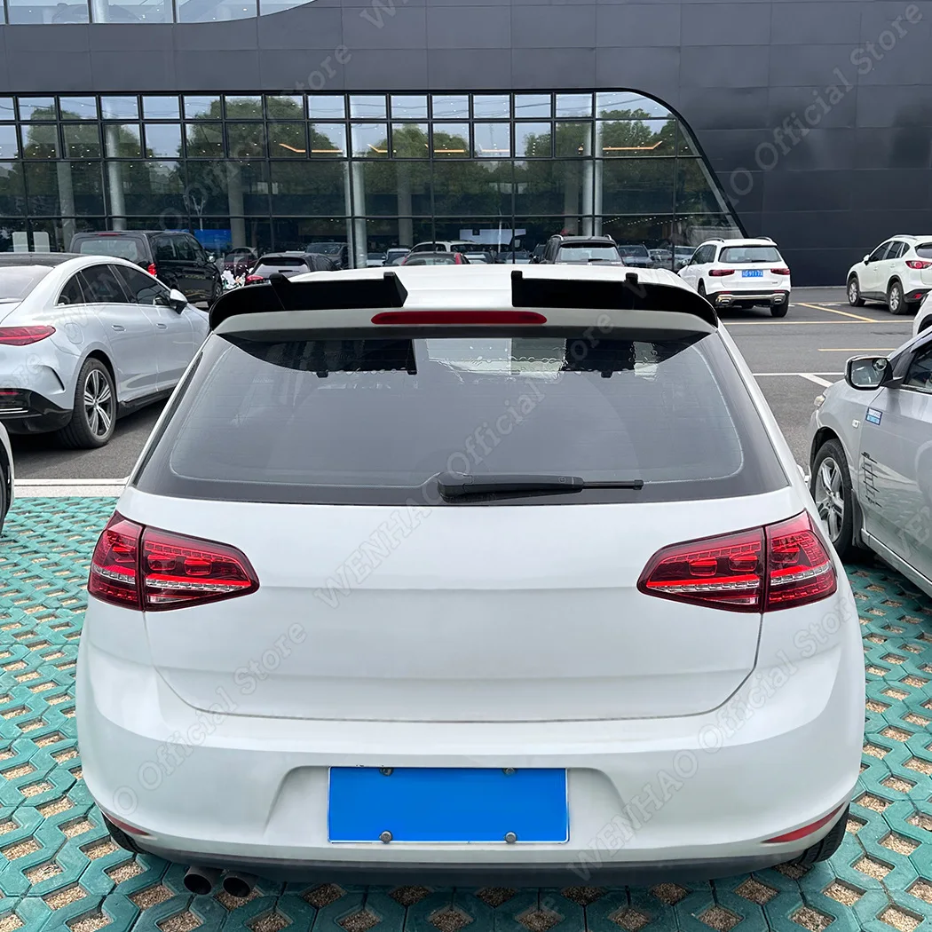자동차 리어 루프 윈도우 부트 립 스포일러, 글로스 블랙 ABS 플라스틱, VW 골프 MK7 MK7.5 TSI TDI 표준 GTI GTD R 2013-2019, 2 개