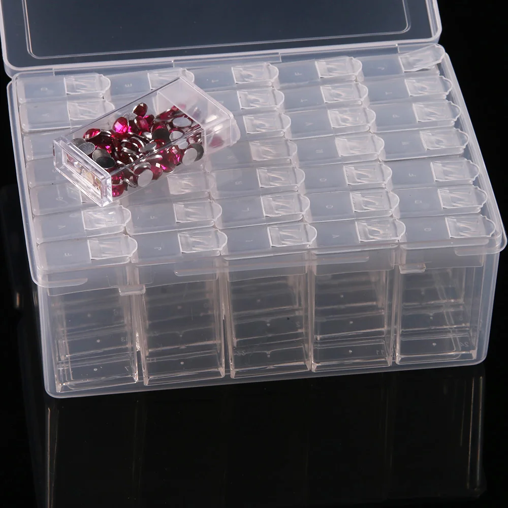Storage Box 10/35/36 Slots Plastic Storage Box 5D DIY Diamond Painting Beads Charms Jewelry Accessories Organizer Box