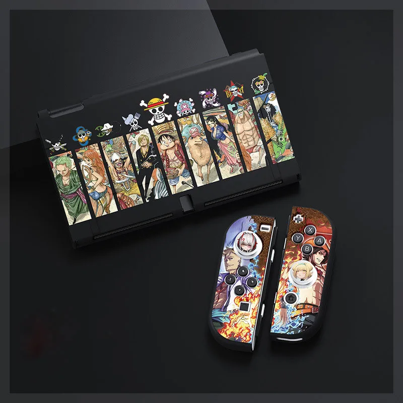 

Anime One Piece Luffy Protective Case For Nintendo Switch/OLED Case Joy-Con Hand Grip Shell Thumb Stick Cap Silicone Soft Cover