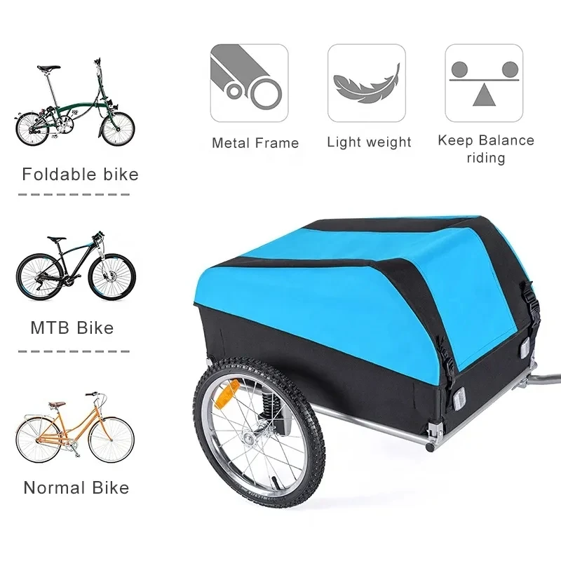 Cargo Bike Trailer With Spring Suspension And Quick Release Wheels