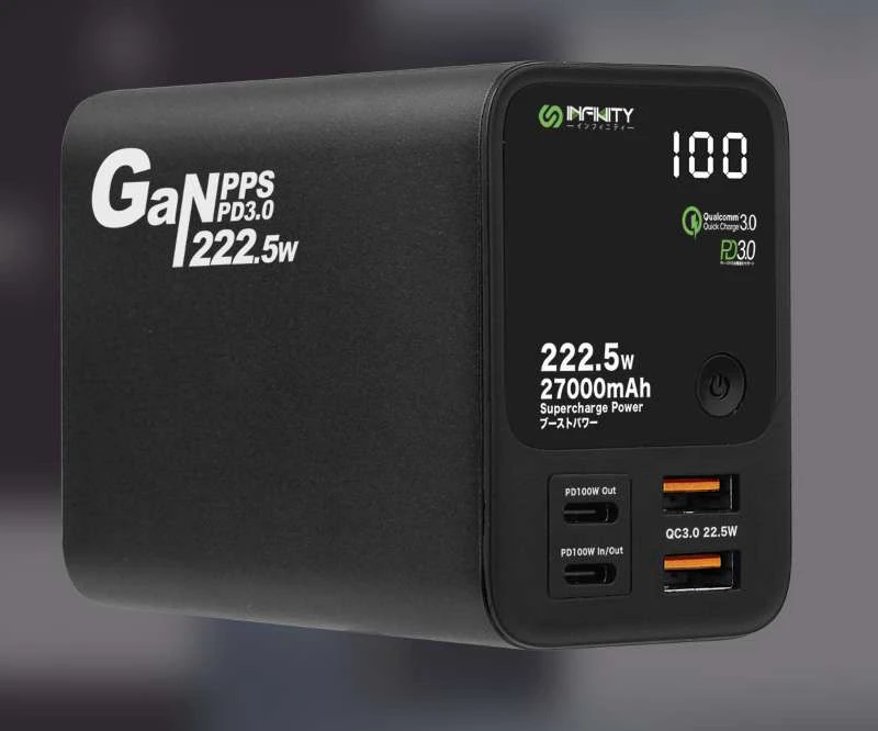 

Big-capacity power bank PD 200W 27000MAH 5V 9V 12V 15V 20V 5A USB QC4.0 Super Charge VOOC Li-polymer battery