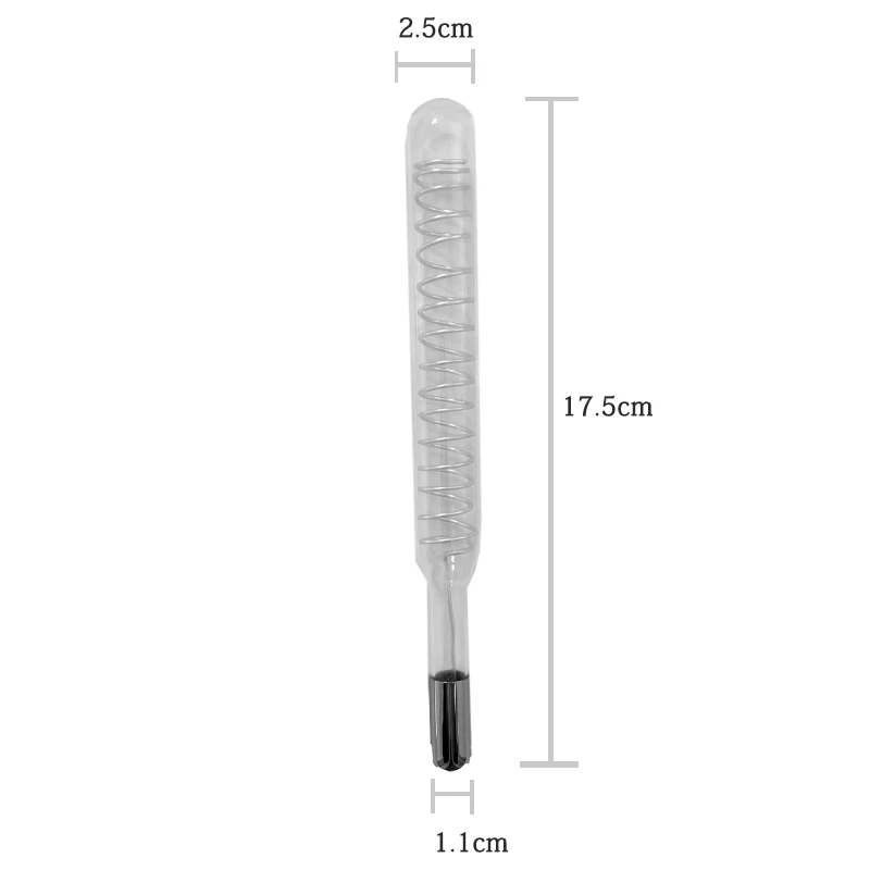 High Frequency Facial Straight Electrode Nozzle Attachment  Glass Tubes Red light Neon Violet Argon Purple light Face Skin Care 5