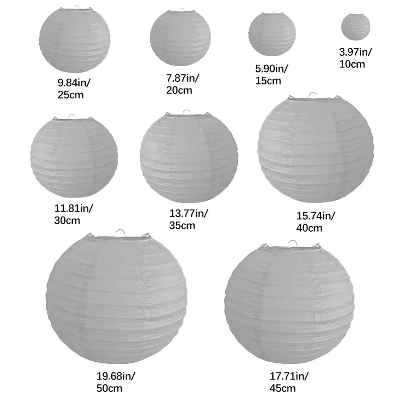 12PCS White Paper Lanterns Hanging Round Paper Lanterns Decoration Chinese for Celebration Party（10cm，20cm，30cm） paper lantern