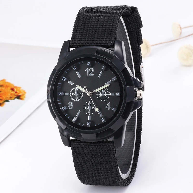 

Fashion Men Quartz Watch Army Soldier Military Canvas Strap Fabric Analog Wrist Watches Sports Wristwatches Clock