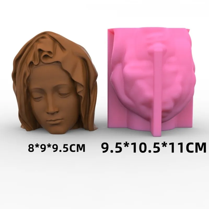 

Melancholy Veil Girl Silicone Mold for Handmade Desktop Decoration Gypsum Flowerpot Pen Case Silicone Mould Handicrafts Making