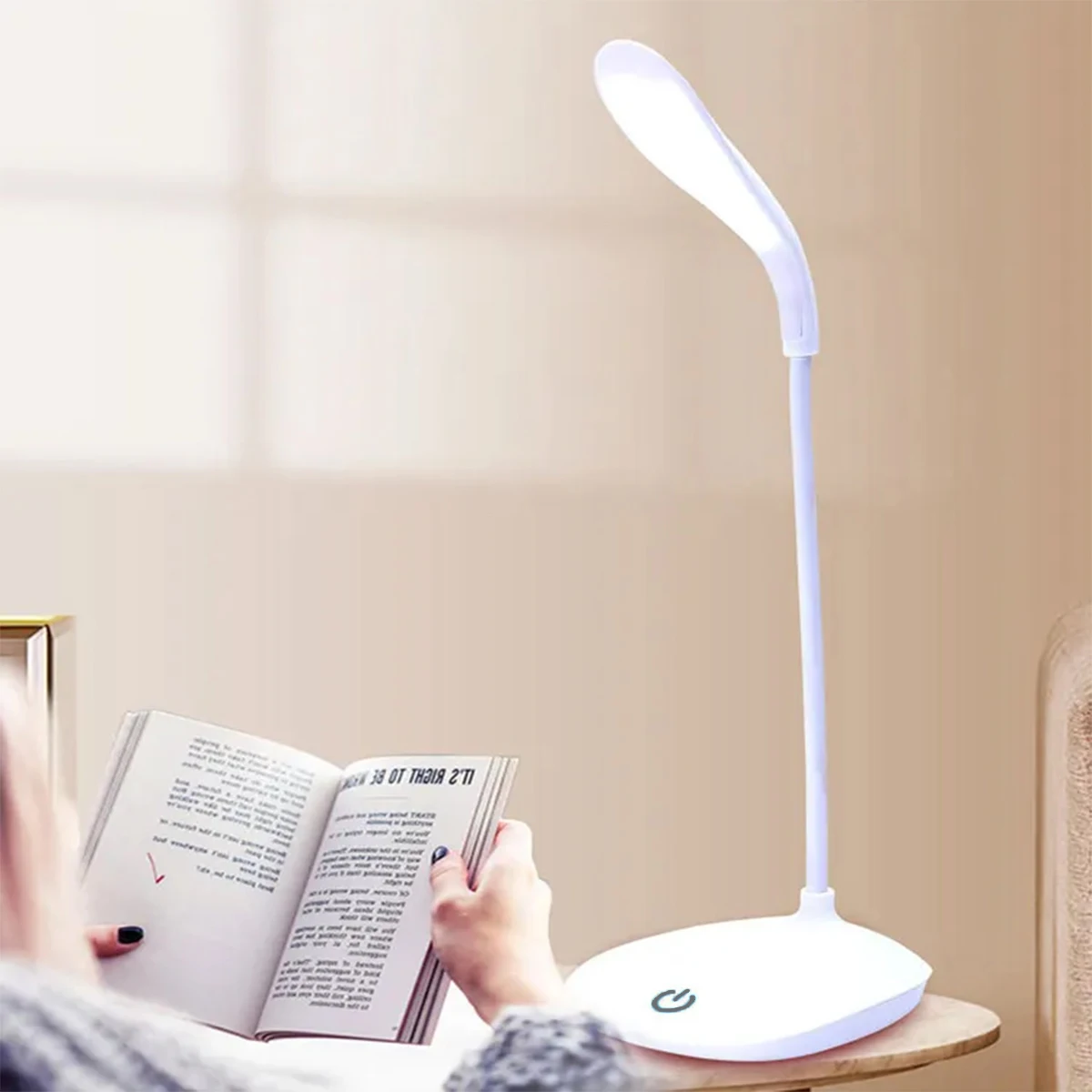 Portable Touch Dimming Table Lamp USB Rechargeable LED Desk Lamp Eye Protection Adjustable Light Bedroom Bedside Student Reading 3
