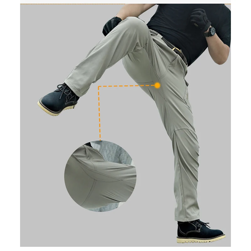 Pantaloni Da Trekking Uomo Cargo Elasticizzati – Leggeri, Eleganti, Con Tasche Multiple, Ideali Per Lavoro, Outdoor E Tempo Libero
