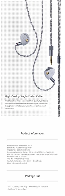 MOONDROP ARIA 2 Earphones High Performance IEMs Earbuds with