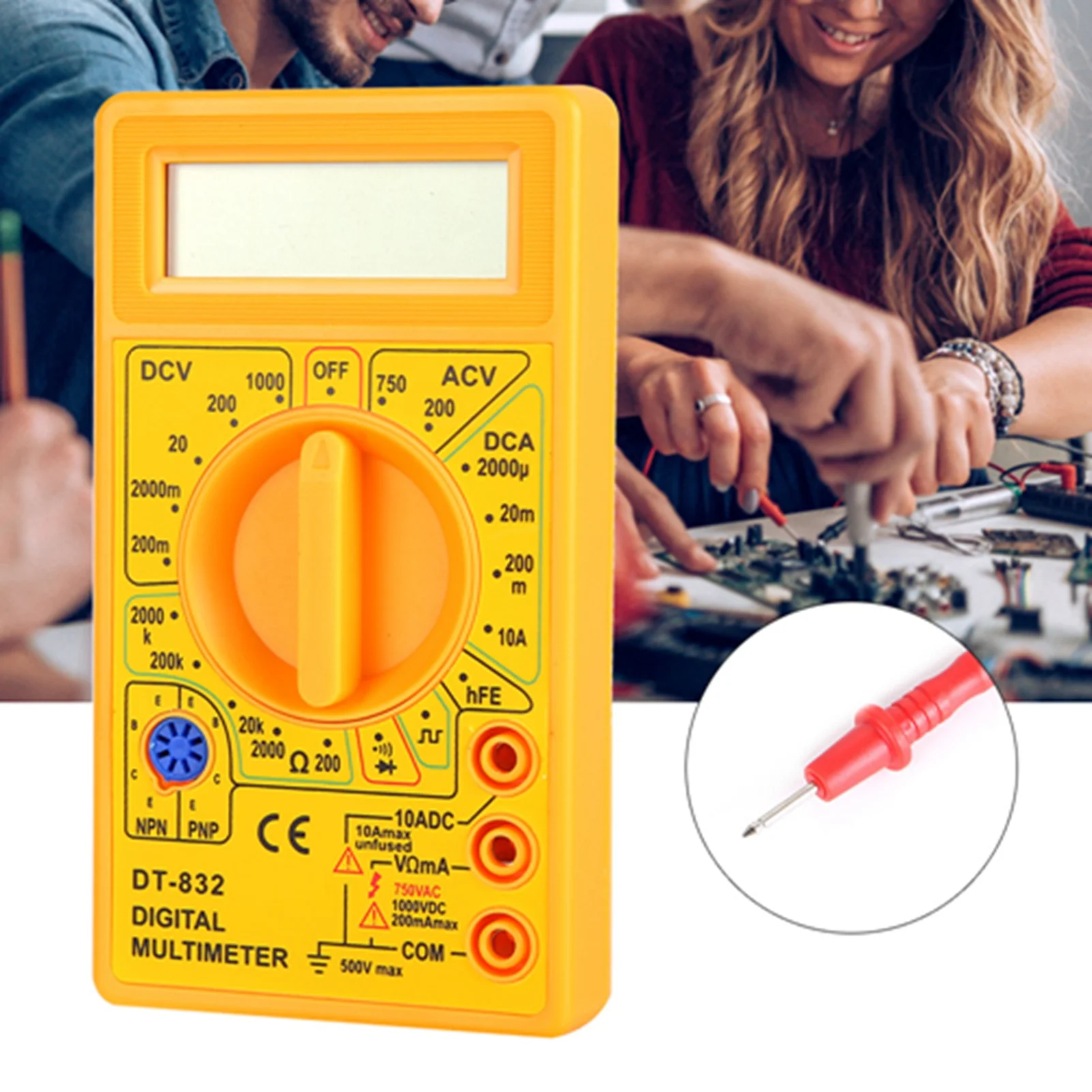 Digital Multimeter DT-832 Handheld Pocket Digital Multimeter AC/DC Voltage Current Resistance Tester with Buzzer