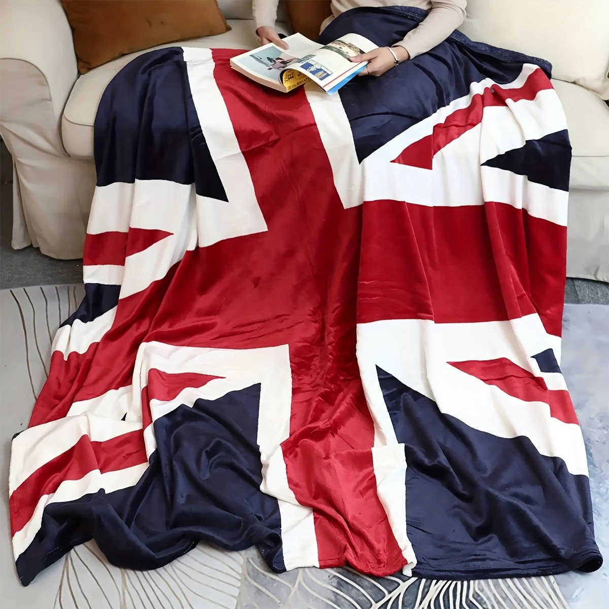 1 British Flag Printed Blanket Super Soft Flannel Double Bed Sofa Chair Autumn/winter Camping Living Room Desk Gift 2