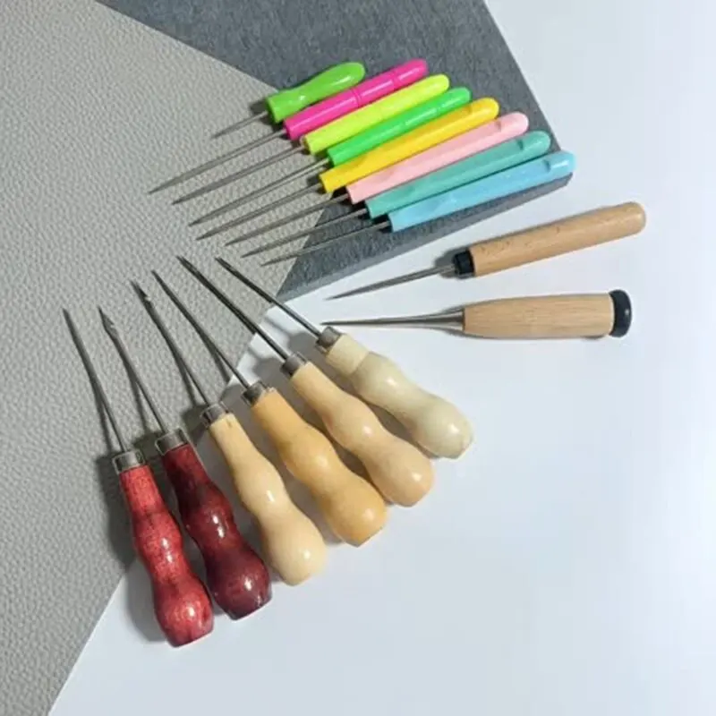 Double Gourd Awl Wooden Handle Double Gourd Straight / Elbow / Medium Hole Awl Shoe Repair Cone wooden handle awl