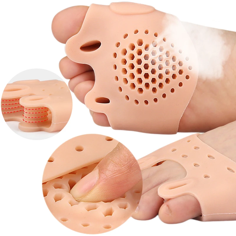 1Pair Big Foot Bone Orthopedic Insole Gel Forefoot Pad Hallux Valgus Toe Splitter Shock Absorption Massage Forefoot Cushion