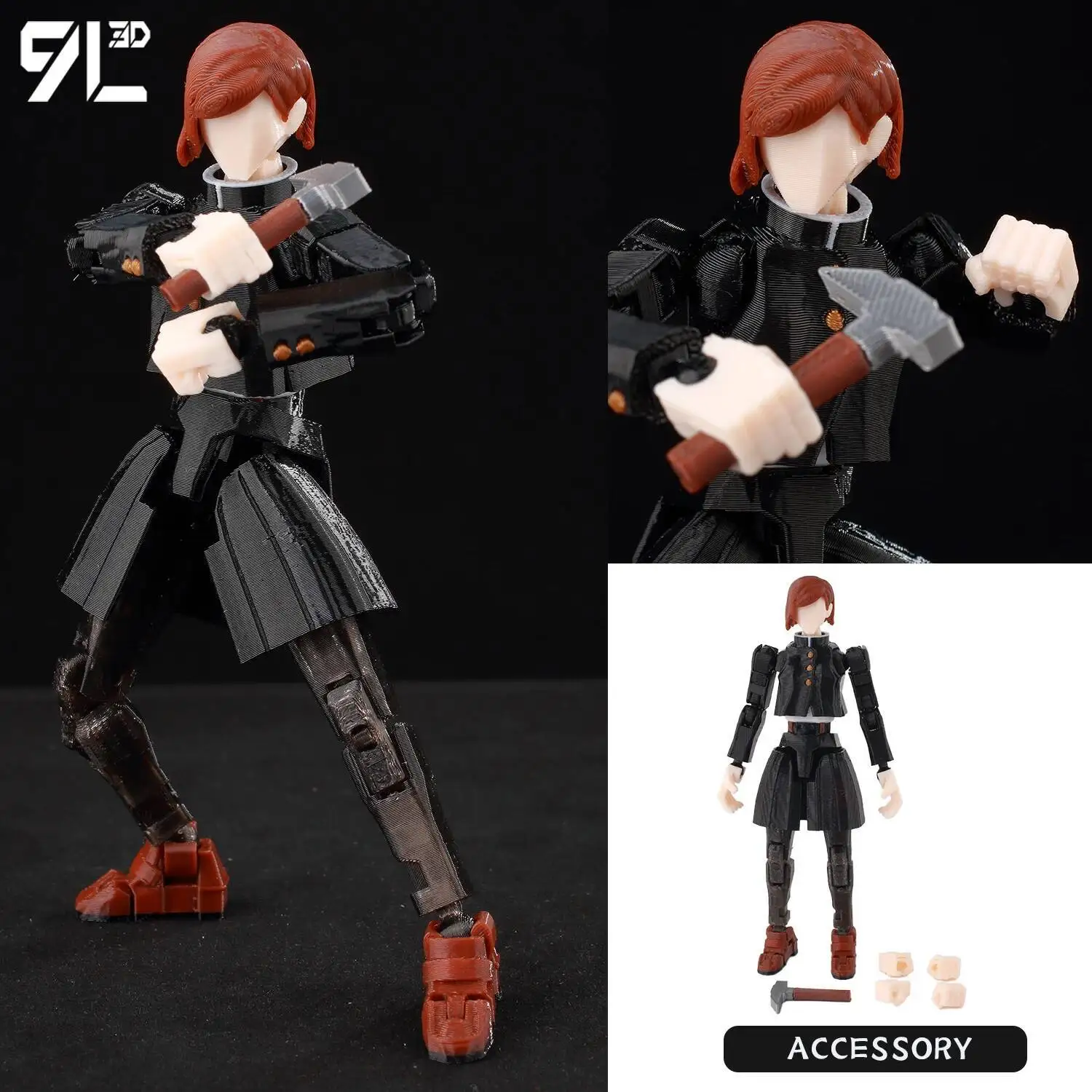 Articulated Anime Figure with Cursed Robe - Inspired by Jujutsu Kaisen