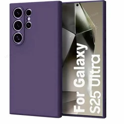 Original Silicone Phone Case with Camera Protective Cover for Samsung S25 Plus (Violet)