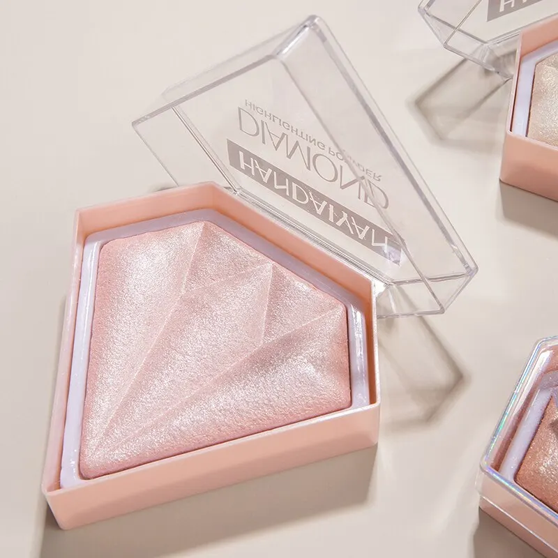 5 Colour Makeup Highlighter Powder Palette For Face And Body Diamond-Shaped 3D Curved Shimmer Bronzer Glow Palette Cosmetics