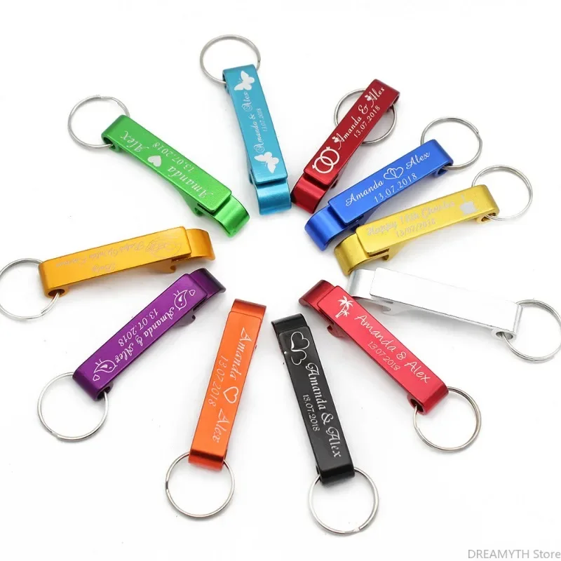 Personalized Engraved Bottle Openers Key Chain 50pcs Wedding Favors Brewery Hotel Restaurant Logo Christmas Private Customized bottle opener