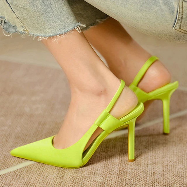 Amazon.com | YDN Women Platform Open Toe Sandals Velcro Straps Block High  Heels Party Prom Club Shoes Size 4 Lime Green | Shoes