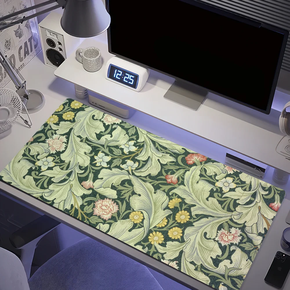 Art W-William Morris Luxury For Computer Game Big Keyboard Office Large Mouse Mat Pad Anti-slip Rubber PC Mice 4