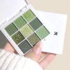 Green Eyeshadow Avocado Cream Nine-Color Brightening Eye Enhancer Reflective Diamond Nine-Square Eyeshadow Palette 5