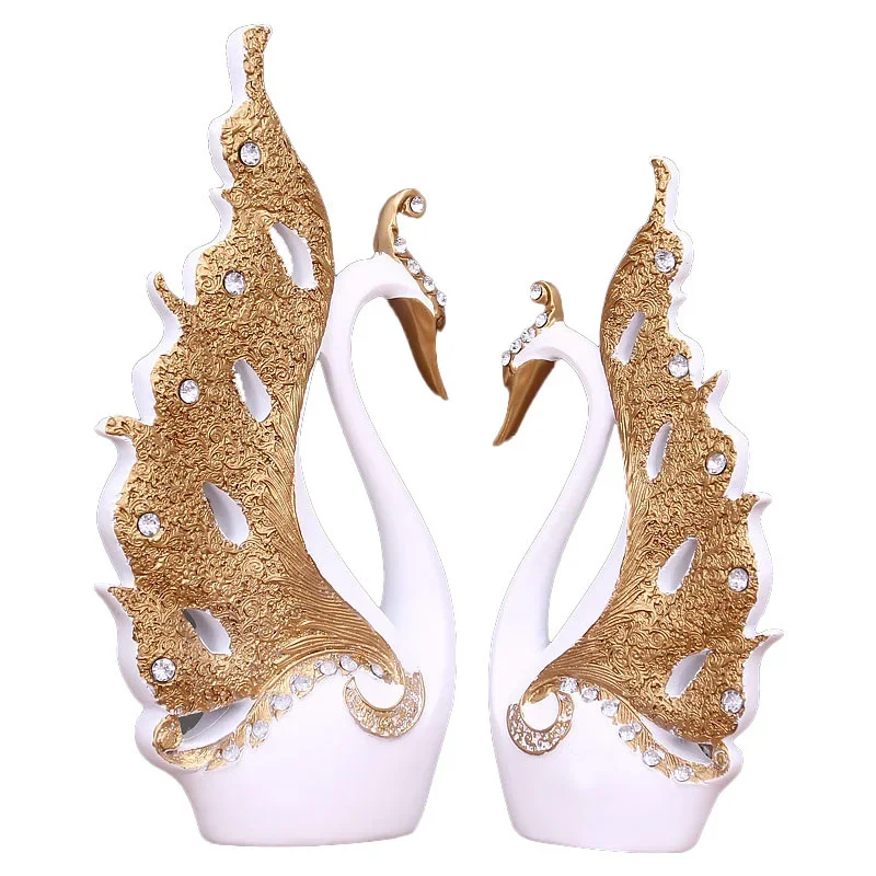 Creative Swan Statue for Home Decoration, Modern Art Sculpture, Wedding Gift Home Decoration, Jewelry Accessories, A Pair