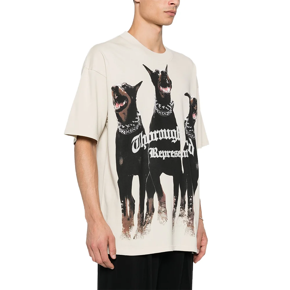 24/25 New Printed T-shirt Fashion Fashion Personalized Short-sleeved T-shirt Essential Street Crewneck Dog Print Thoroughbred