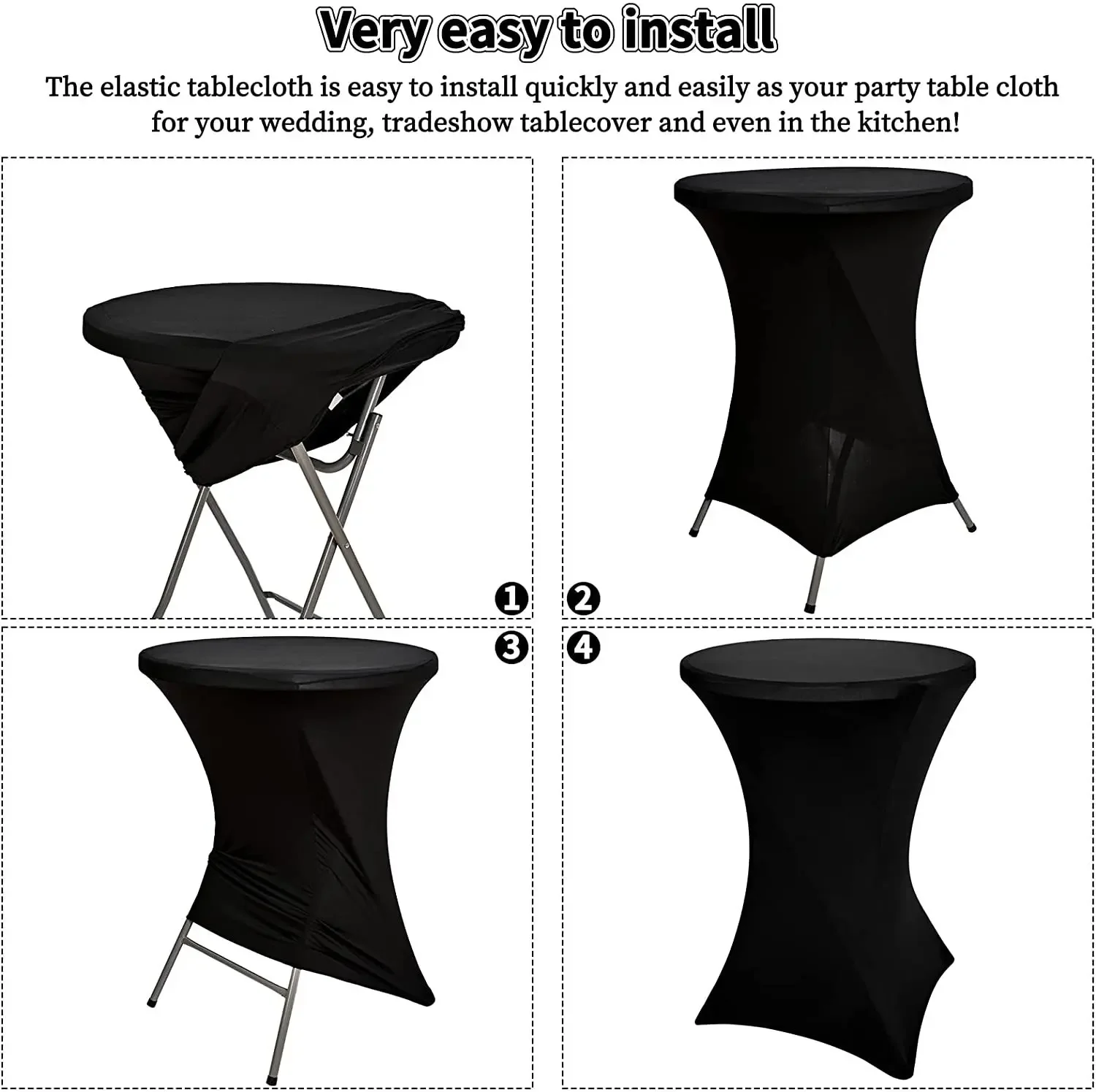 Cocktail Spandex Round Table Cloth 60cm 80cm for Birthday Party Wedding High Bar Hotel Decoration