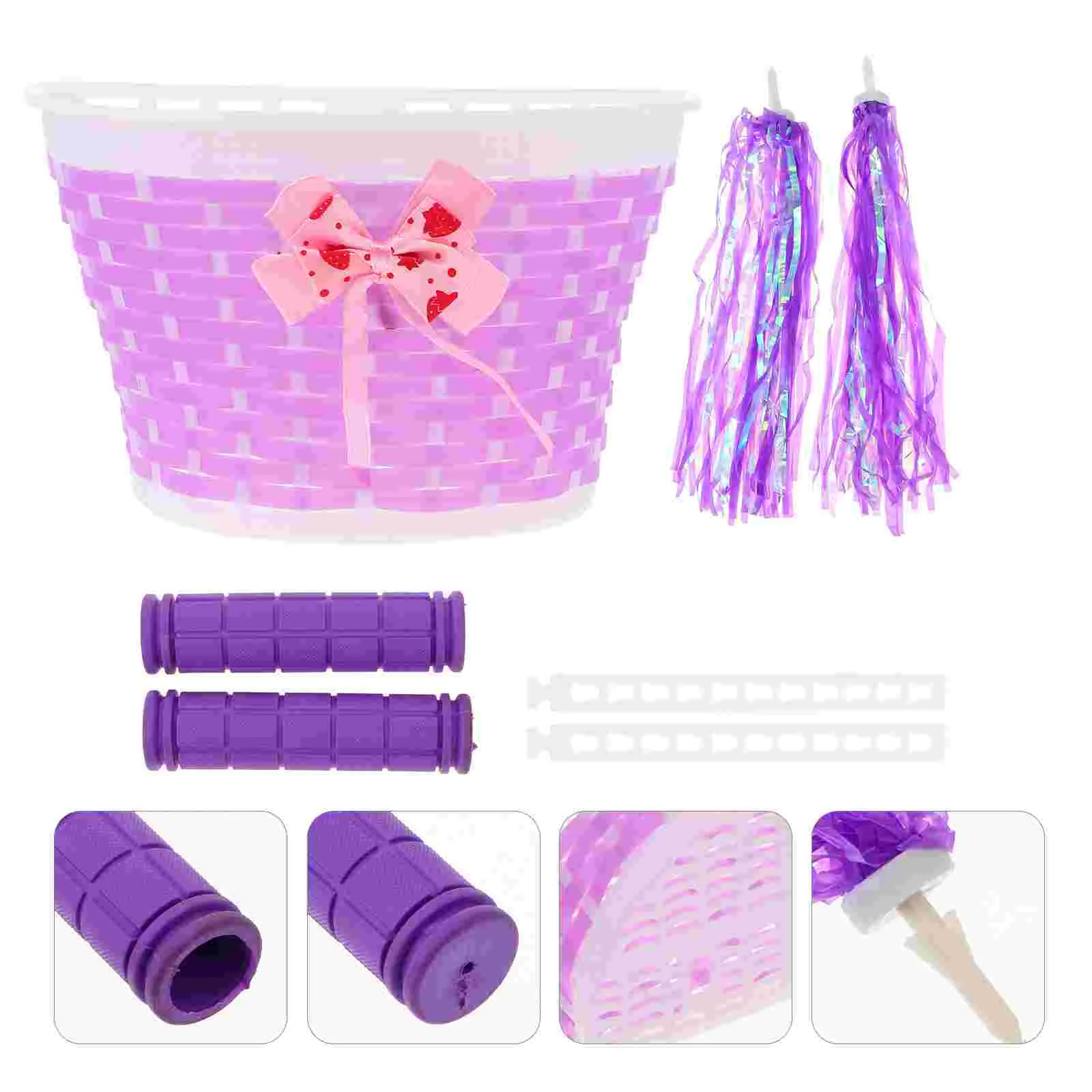 Cestino Bici Manubrio Bambini Grips Nappa Scooter Streamer Bambini Vimini Ciclo Nastro Cestini Canna Streamer Maniglia Anteriore